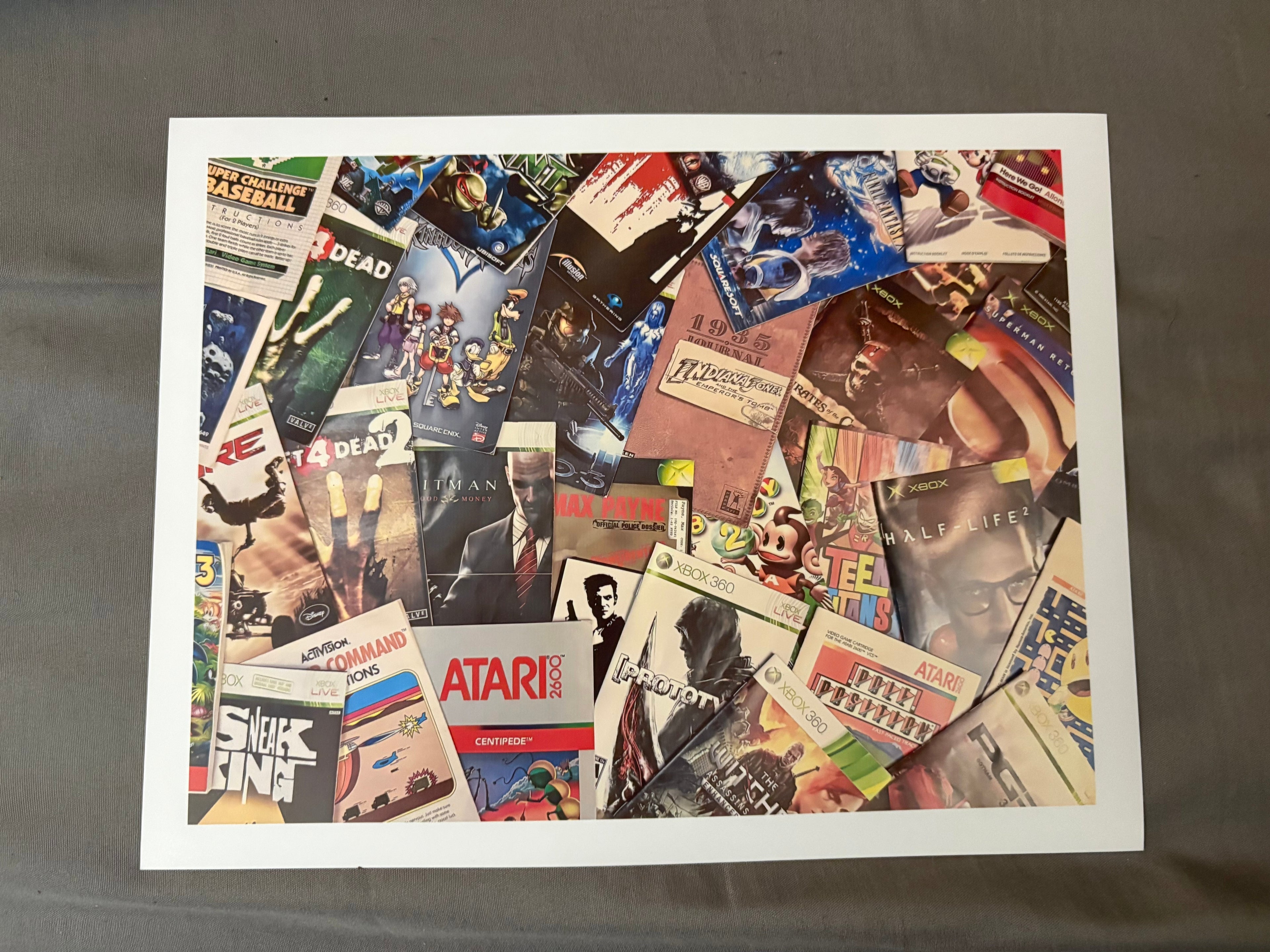 Video Game Manuals Collage Print